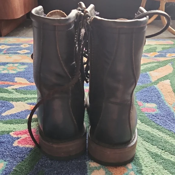 Freebird by Steven Manchester Leather Combat Boots - 7 - Picture 12 of 16